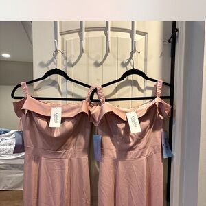 Elegant Pink Off-Shoulder Wedding Dress